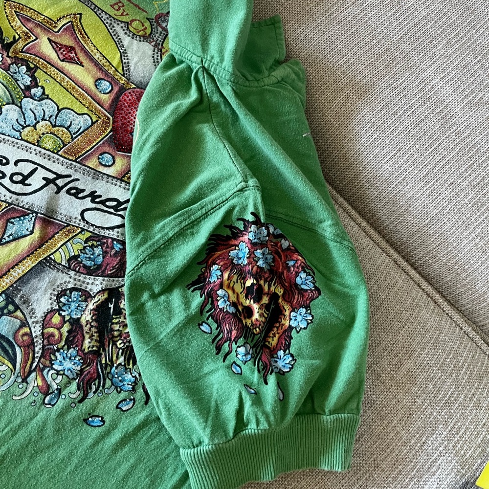 Ed Hardy Green Graphic Polo Shirt